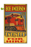 Train Engineer Metal 18x30