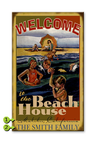 Family Beach House (also available for Lake House) Metal 28x48