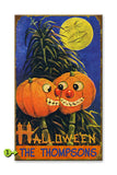 Two Pumpkins Halloween Wood 28x48