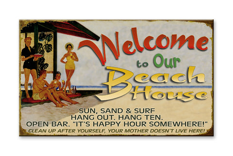 Welcome to the Beach House Generic Metal 18x30