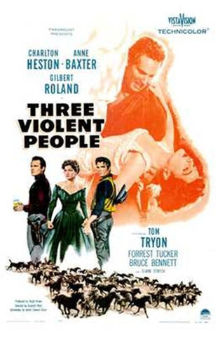 Three Violent People Movie Poster Print