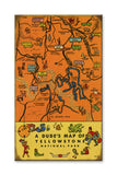 Yellowstone 40's Map Metal 23x39