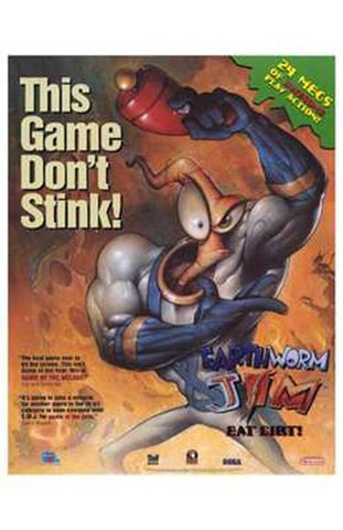 Video Game - Earthworm Jim Movie Poster Print