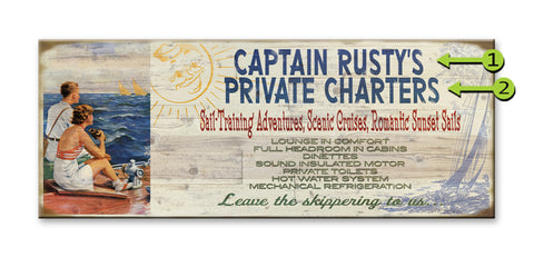 Aye Aye Captain! Private Charters Wood 17x44