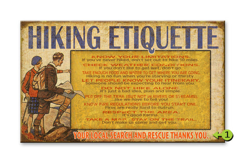 Hiking Etiquette Metal 14x24