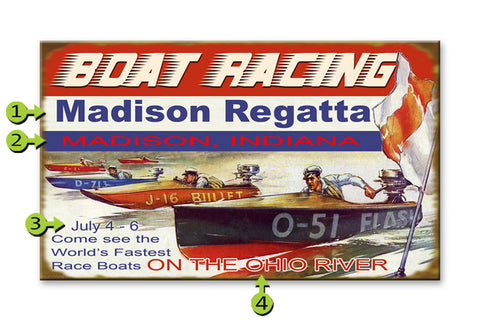 Boat Racing Wood 14x24