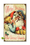 Santa and Whispering Child Wood 28x48