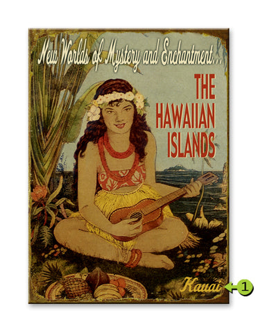 Ukelele Wahine (Select your favorite island) Metal 23x31