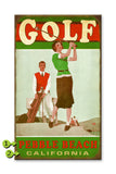 Red, Green and White Female Golfer Wood 28x48