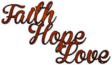 ArtFuzz Faith, Hope, Love, Home Decor Metal with Faux Copper Finish 13.5x23.5