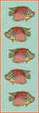 ArtFuzz Very Fishy Blue Vertical Panel 1 Wood Sign 11x32 Special