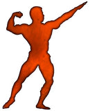 ArtFuzz Body Builder Man Cut Out Faux Copper Finish Metal Sign 18x23