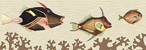 ArtFuzz Very Fishy Light Horz Panel 1 Wood Sign Size 14x40 Large Special