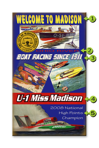 Miss Madison, Boat Racing Wood 28x48