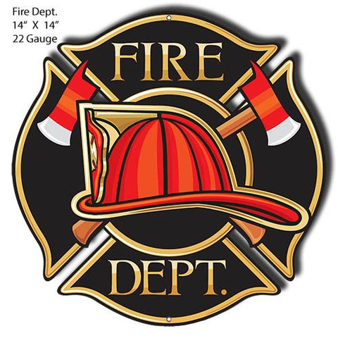 Fire Dept. Cut Out Wall Art Metal Sign by Steve McDonald 14x14