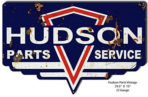 ArtFuzz Hudson Parts Servie Gas Motor Oil Metal Cut Out Sign