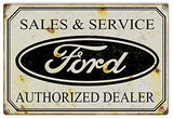 ArtFuzz Ford Auto Dealer Reproduction Garage Shop Man Cave Metal Sign 18x30