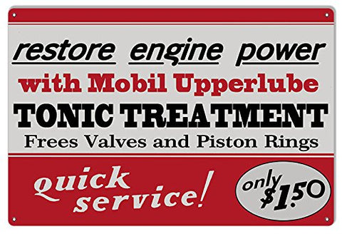 ArtFuzz Mobil Upperlube Gas Station Reproduction Garage Shop Metal Sign 18x30