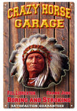 ArtFuzz Crazy Horse Garage Reproduction Man Cave Metal Sign 18x30