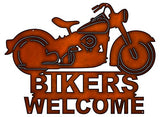 ArtFuzz Bikers Welcome Cut Out Faux Copper Finish Metal Sign 14x19