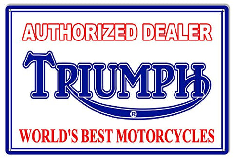 ArtFuzz Triumph Motorcycle Reproduction Garage Shop Metal Sign 18x30