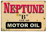 ArtFuzz Neptune B Motor Oil Reproduction Gas Station Metal Sign 18x30