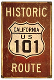 ArtFuzz Historic Route 101 Reproduction Garage Shop Man Cave Metal Sign 18x30