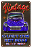 ArtFuzz Hot Rods Custom Reproduction Garage Shop Metal Sign 18x30