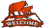 ArtFuzz Welocome Bear Laser Cut Out Faux Copper Finish Metal Sign 15x23.5