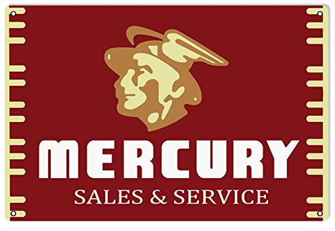 ArtFuzz Mercury Automobile Reproduction Garage Shop Metal Sign 18x30