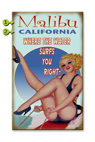 Where the Water Surfs You Right Metal 23x39