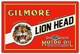 ArtFuzz Gilmore Lion Head Motor Oil Reproduction Metal Sign 18x30