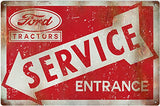 ArtFuzz Ford Service Tractor Entrance Reproduction Country Metal Sign 18x30