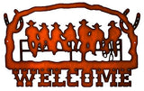 ArtFuzz Welcome Cowboys Cut Out Faux Copper Finish Metal Sign 14x22.2