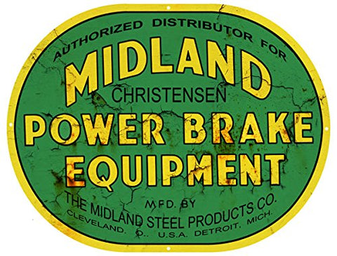 ArtFuzz Midland Power Brake Equipment Reproduction Man Cave 26x34 Metal Sign