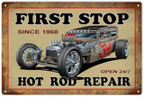 ArtFuzz Hot Rod Garage Shop Reproduction Gas Station Metal Sign 18x30