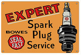 ArtFuzz Bowes Spark Plug Reproduction Gas Station Metal Sign 18x30