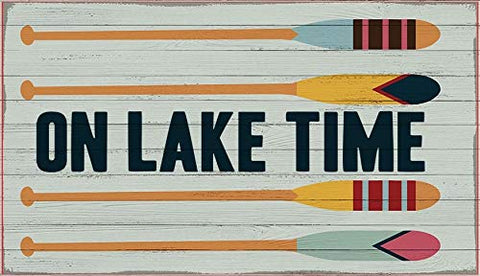 ArtFuzz Welcome to The Lake Oars Wood Sign 25X40 Special X-Large