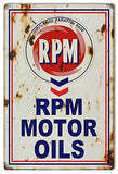 ArtFuzz Chevron RPM Motor Oil Reproduction Gas Station Metal Sign 18x30