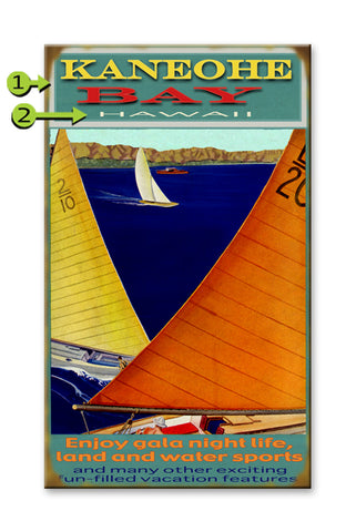 Colorful Gala Sailboats (Hawaii) Wood 14x24