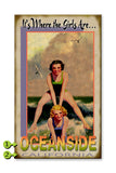 Where the Girls Are (Ocean Background) Metal 28x48