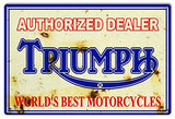 ArtFuzz Triumph Dealer Reproduction Motorcycle Garage Shop Metal Sign 18x30