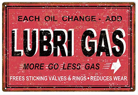 ArtFuzz Gasoline Lubri Motor Oil Reproduction Gas Station Metal Sign 18x30