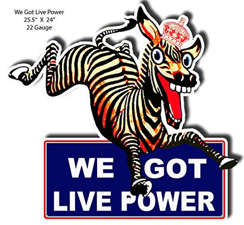 Live Power Motor Oil Reproduction Garage Art Large Metal Sign 24x25.5