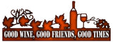 ArtFuzz Good Wine,Good Friends,Good Times Metal Faux Copper Finish 9.8x23