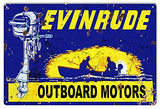 ArtFuzz Evinrude Outboard Motors Large Hunting Fishing Metal Sign 16x24