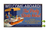 Welcome Aboard Pontoon Boat Metal 23x39