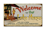 Welcome to the Lake House Generic Wood 23x39