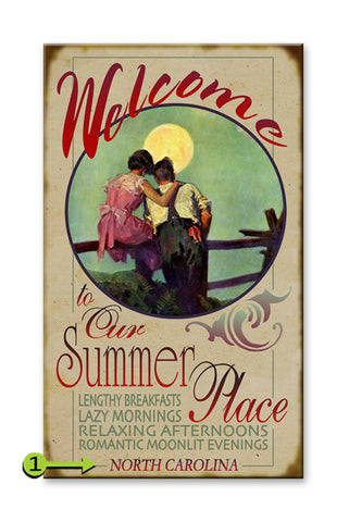 Welcome to Our Summer Place Metal 18x30