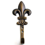 Set Of 4  Bronze Fleur De Lis Hook